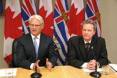 Former BC Premier Gordon Campbell and his Finance Minister Colin Hansen