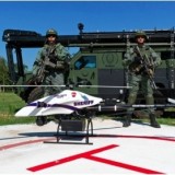 Officers from the Montgomery County Sheriff's Office display their unmanned aerial vehicle, the Shadowhawk, in Spring, Texas, in September