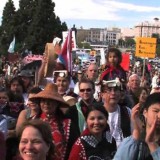 Thousands of First Nations and non-aboriginal British Columbians came together in Victoria in 2010 to demand the removal of open net pen fish farms from BC's coast