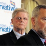 BC Conservative Party Leader John Cummins and his new MLA, John van Dongen (photo: Adrian Lam/Postmedia)