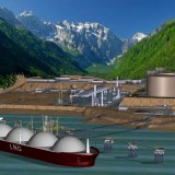 A rendering of the proposed site of Kitimat LNG Facility - a joint venture between Encana, EOG Resources and Apache Canada