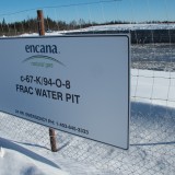 A water pit for fracking on Fort Nelson First Nation territory