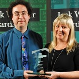 The Early Editions's Lee Rosevere and Shiral Tobin at the 2012 Webster Awards (photo by Dave Thomson)