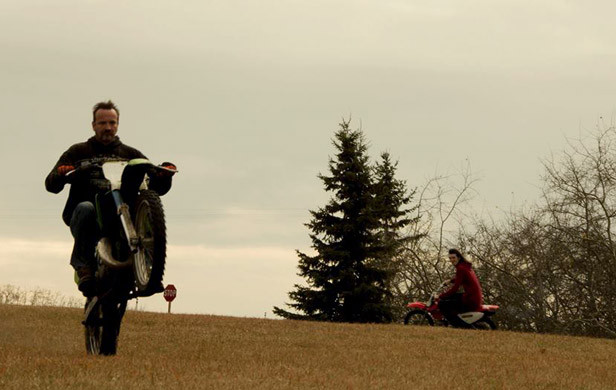 Alex (right) and father (left) riding dirt bikes. (Photo: Matt Sutton's Facebook)