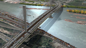 Artist's drawing of new Port Mann Bridge