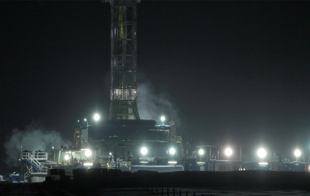 A fracking drill near Dawson Creek in northeast BC (Two Island Films)