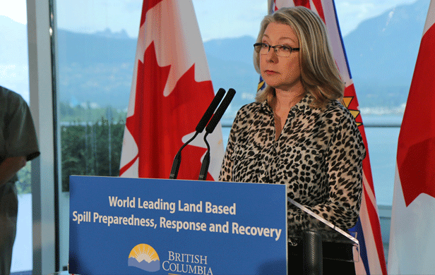 Minster Mary Pollock Announces BC will move ahead on world-leading spill response team (BC govt)