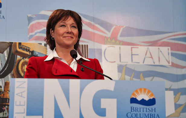 Christy Clark promotes "Clean LNG" at Vancouver conference last year (David P. Ball)