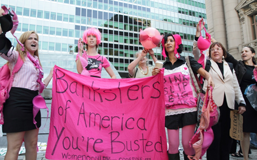An Occupy demonstration on Wall Street by women of CodePink.org (Paul Stein/Flickr)