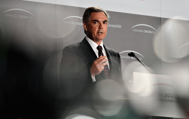 Former federal cabinet minister and Alberta Premier Jim Prentice, whose recent work with major private equity firm Warburg Pincus has seem him become a strong proponent for multiple pipelines. (Photo: Canada2020/Flickr) 